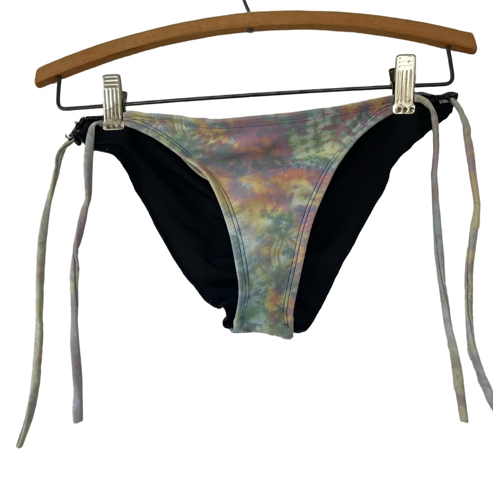Aqua Tie-Dye Micro Bikini Bottom XS — Side-Tie | Like Mikoh, Frankies, L*Space